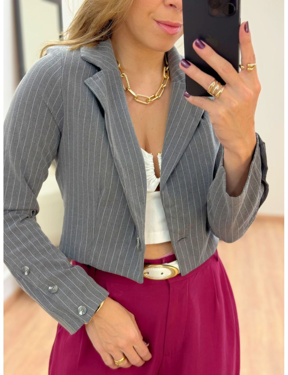 Casaqueto Ester Cinza - Ana G Store