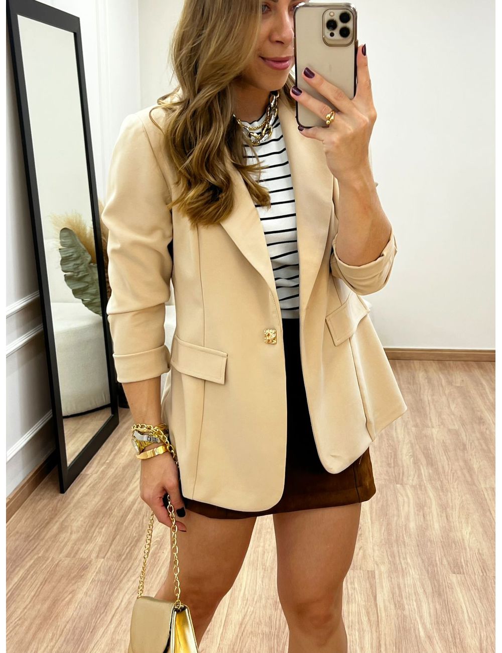 Blazer Sofi Bege - Ana G Store