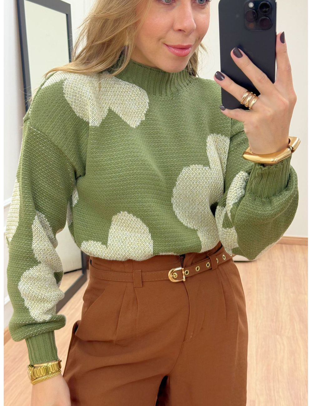 Blusa Flowers Verde - Ana G Store