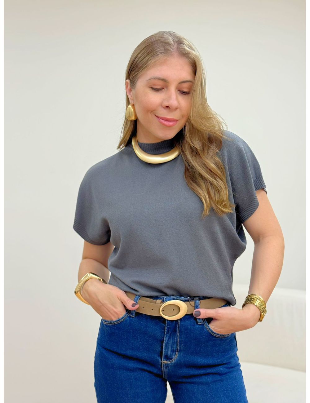 Blusa Malu Cinza - Ana G Store
