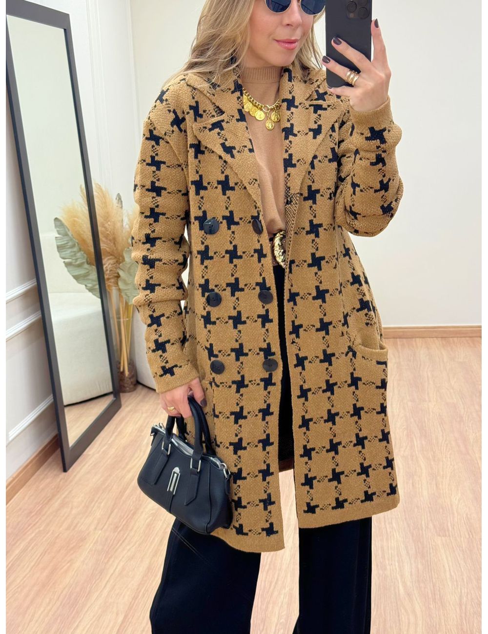 Casaco Tricot Marrom - Ana G Store
