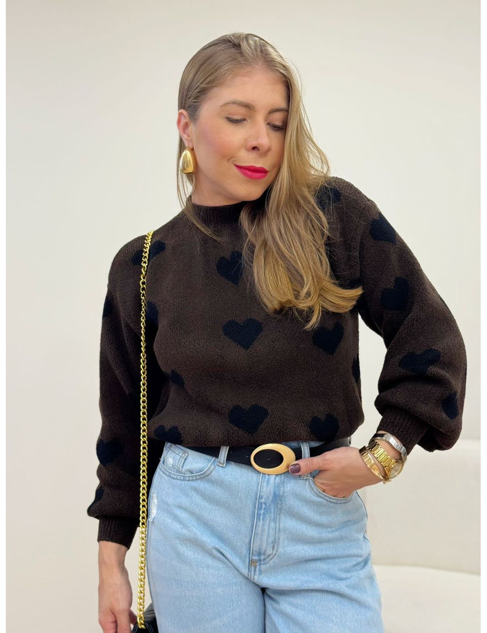 Blusa Love Marrom - Ana G Store