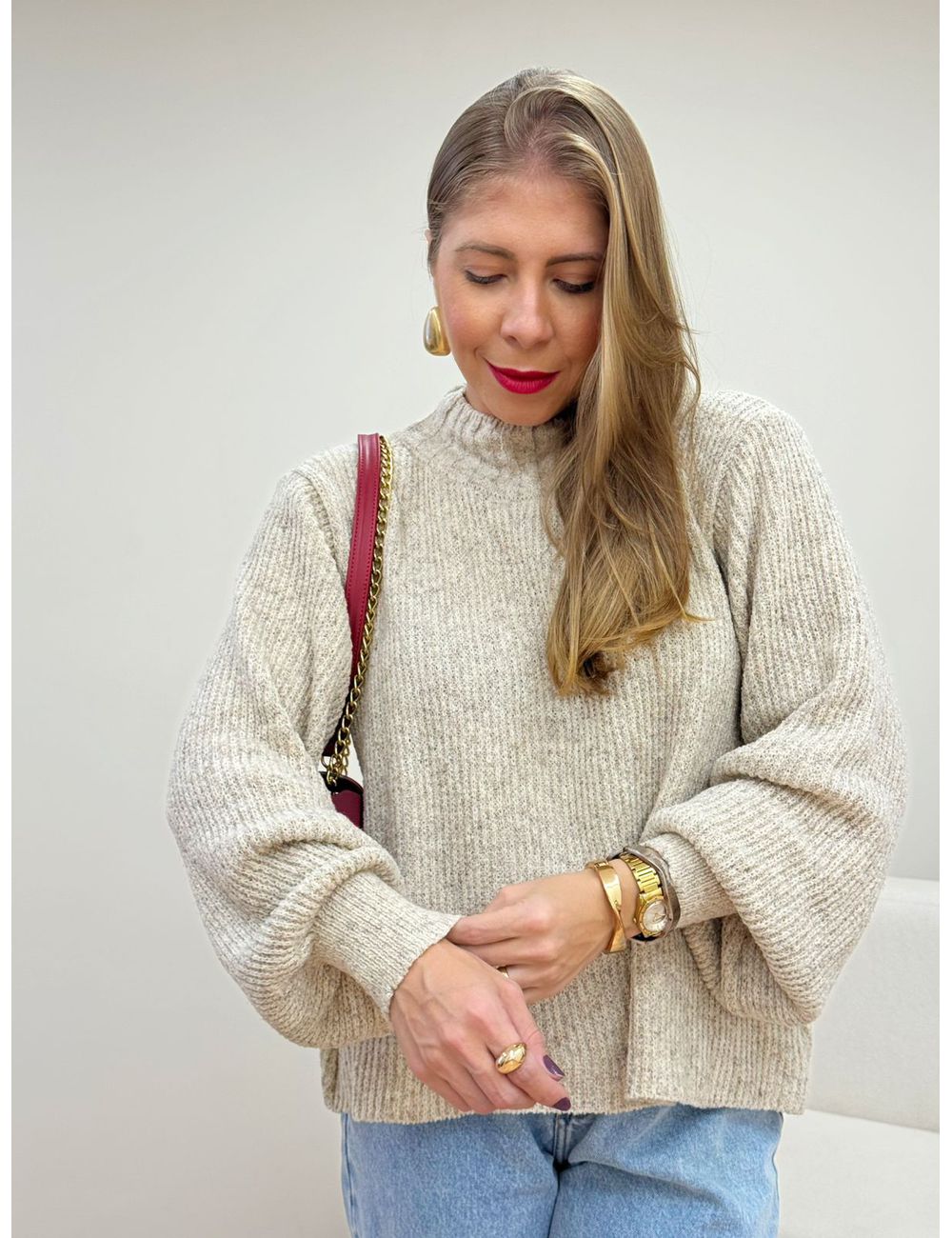 Blusa Penélope Areia - Ana G Store