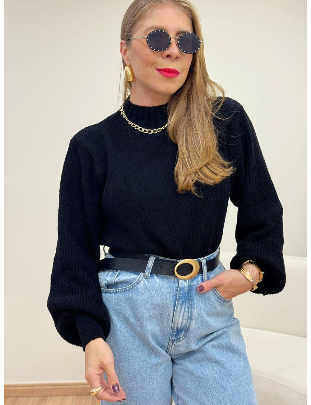 Blusa Penélope Preta - Ana G Store