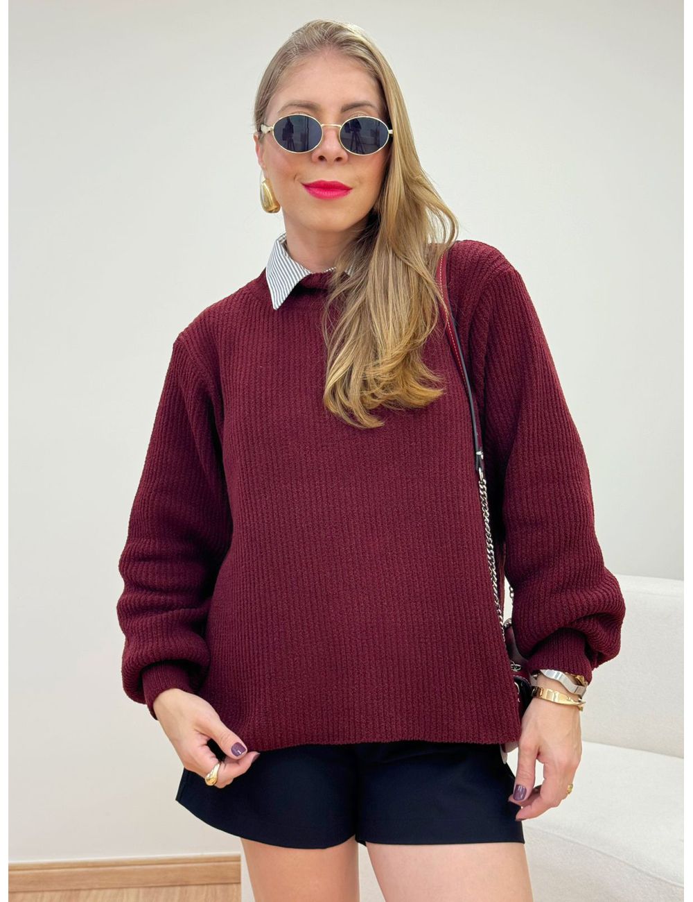 Blusa Penélope Vinho - Ana G Store