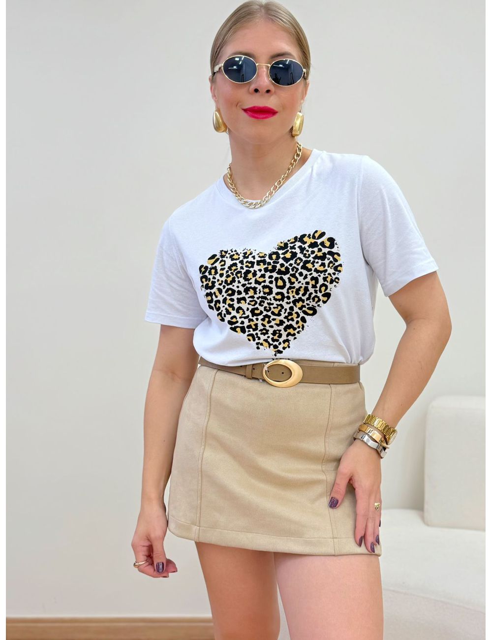 T-shirt Love Branca - Ana G Store