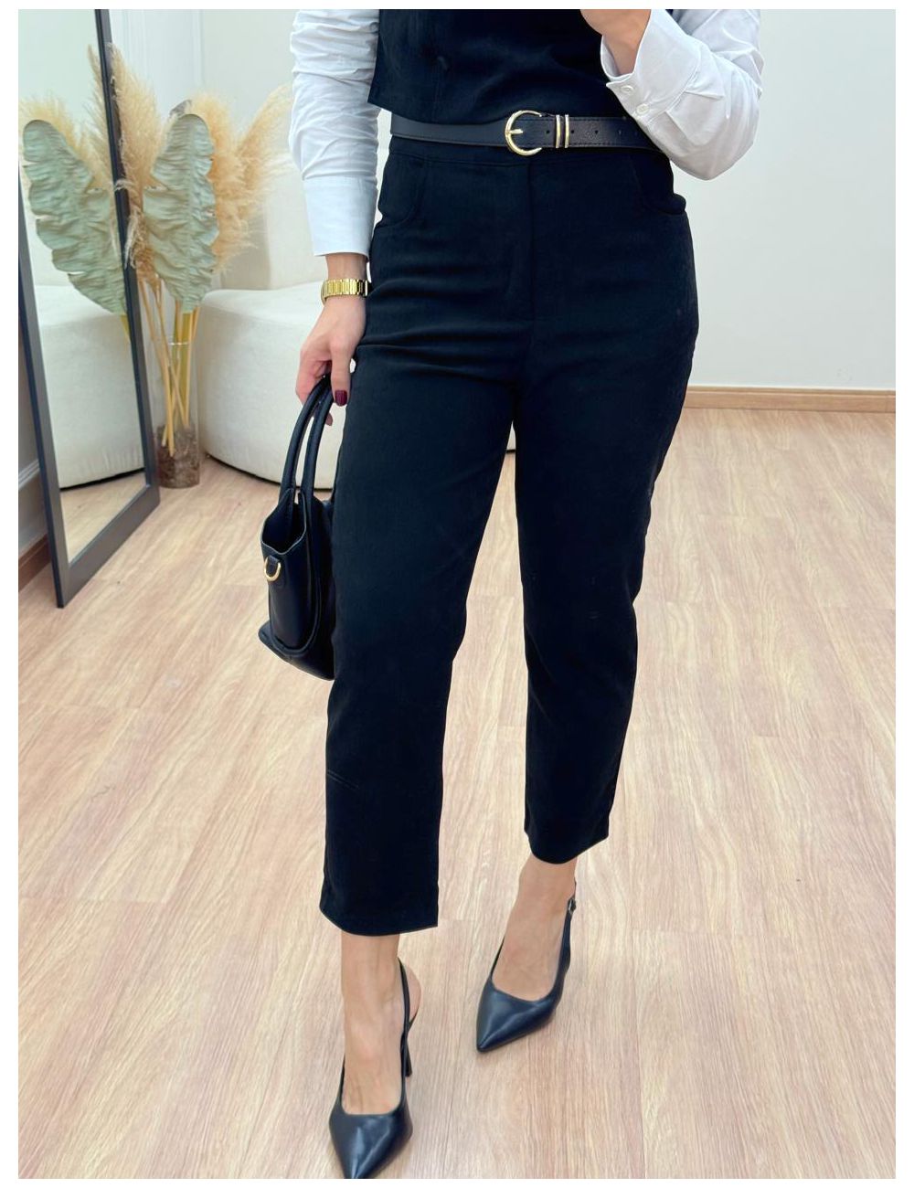 Calça Cotelê Preta - Ana G Store