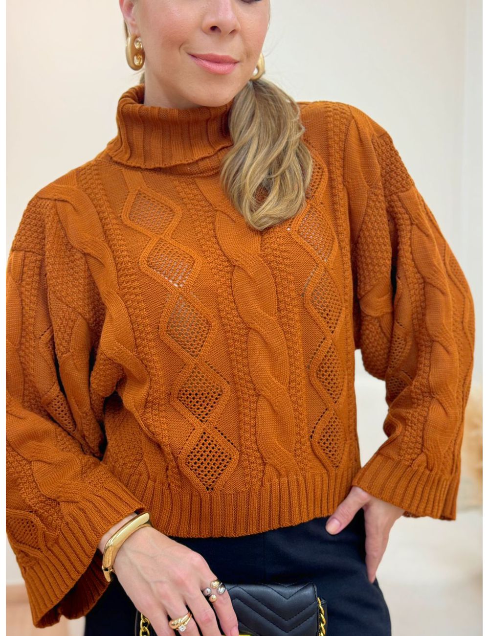 Blusa Stela Caramelo - Ana G Store