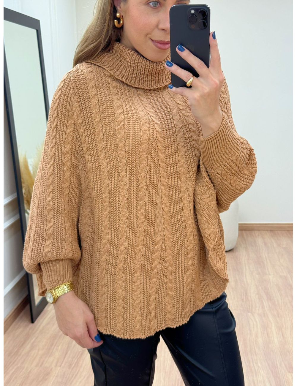 Poncho Betina Bege - Ana G Store