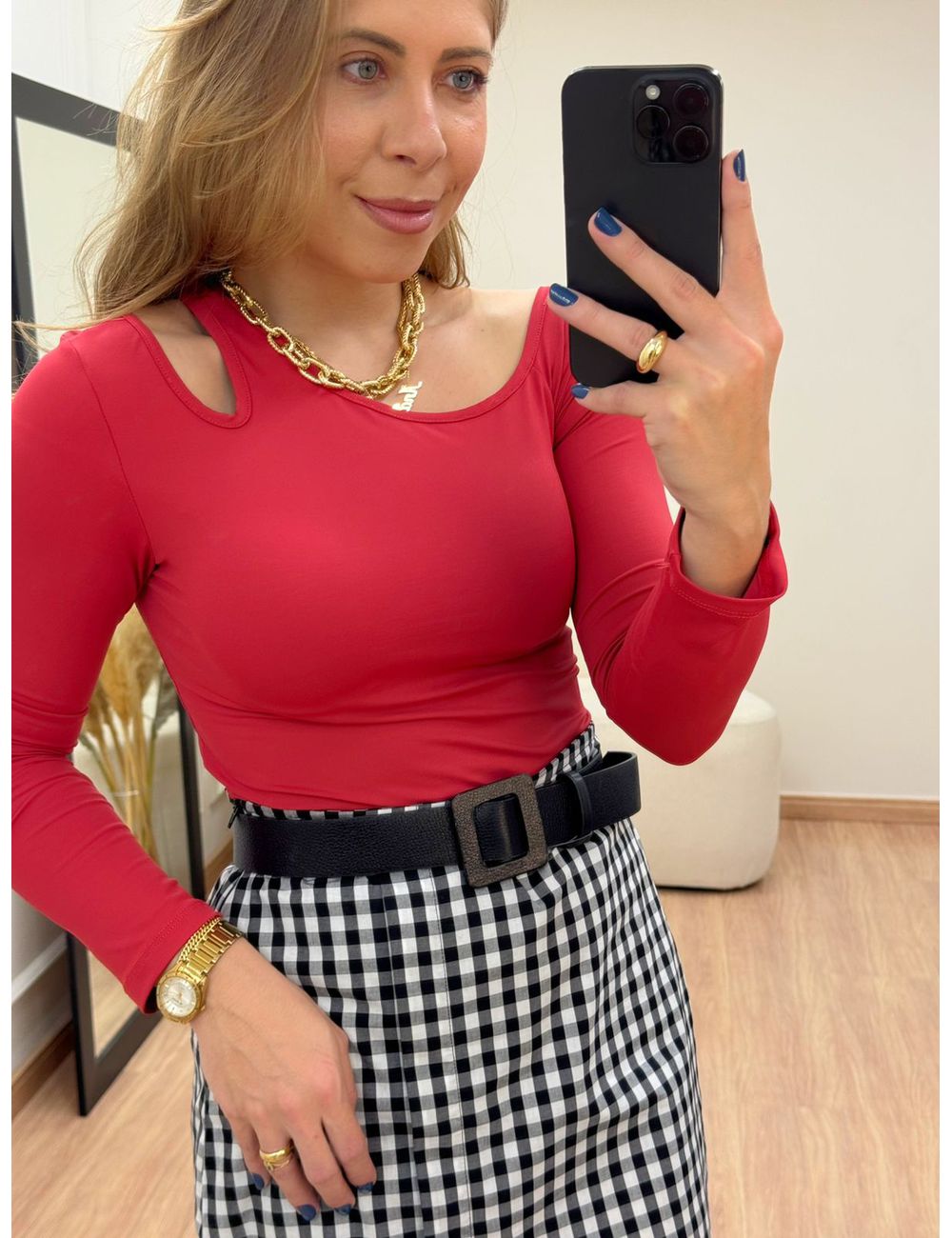Blusa Recorte Vermelha - Ana G Store