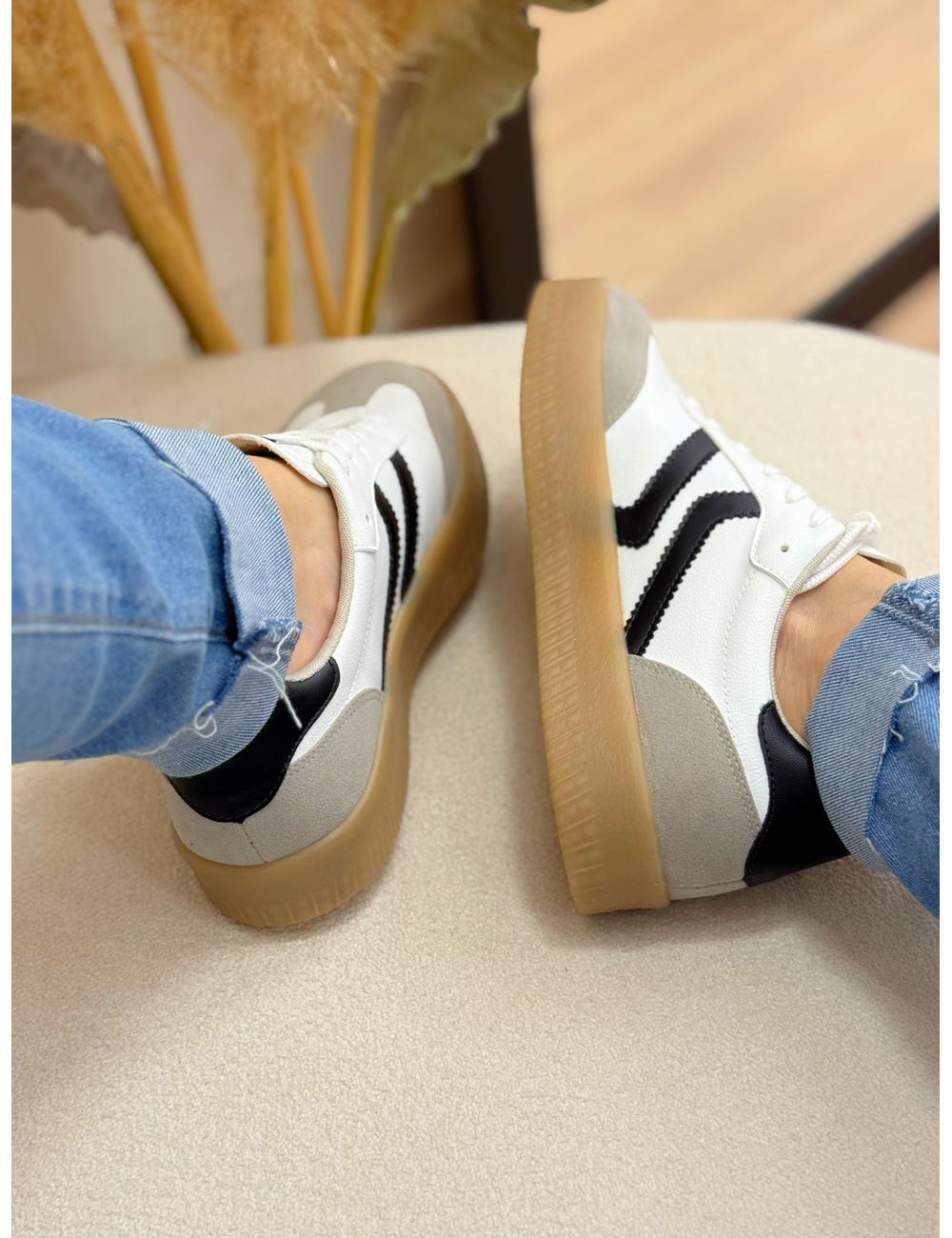 Tênis Street Branco/preto - Ana G Store