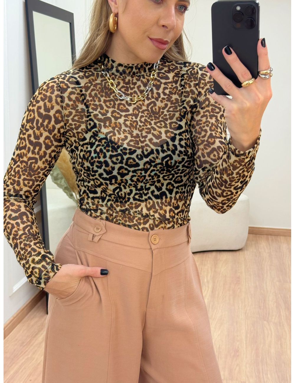 Blusa Tule Onça - Ana G Store