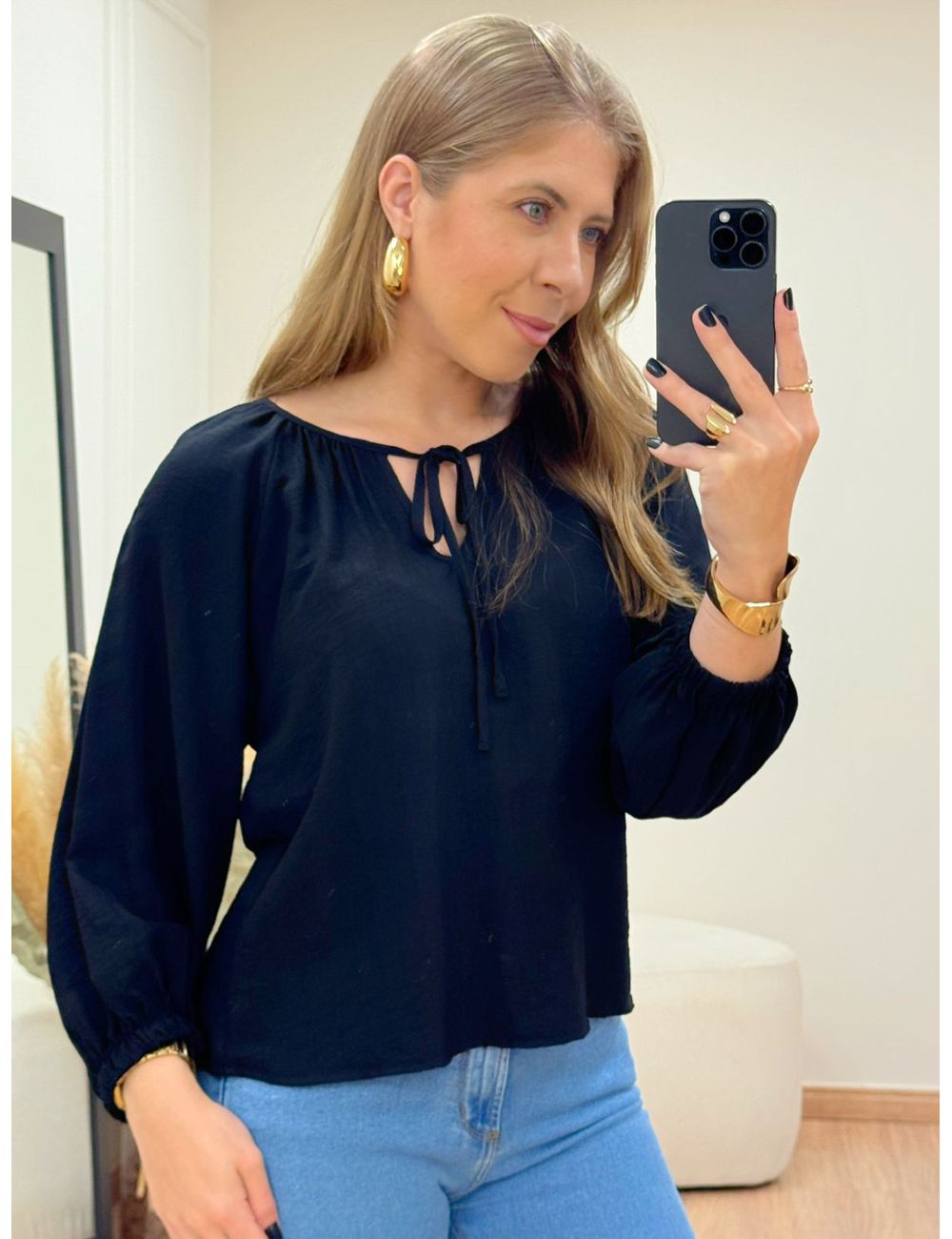 Blusa Amélia Preta - Ana G Store
