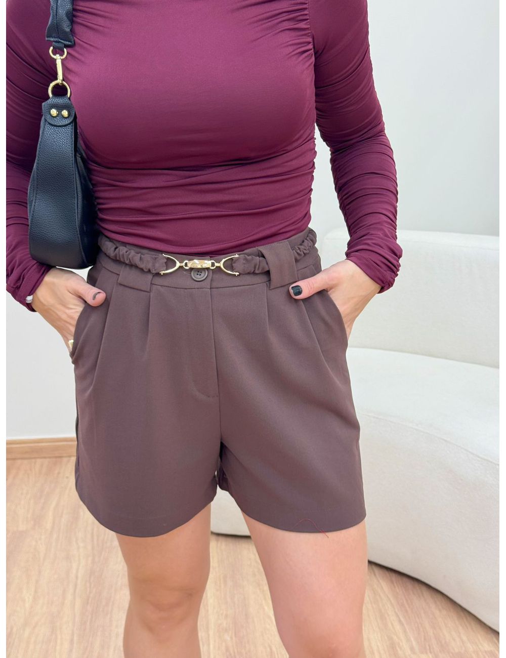 Shorts Marceli Marrom - Ana G Store