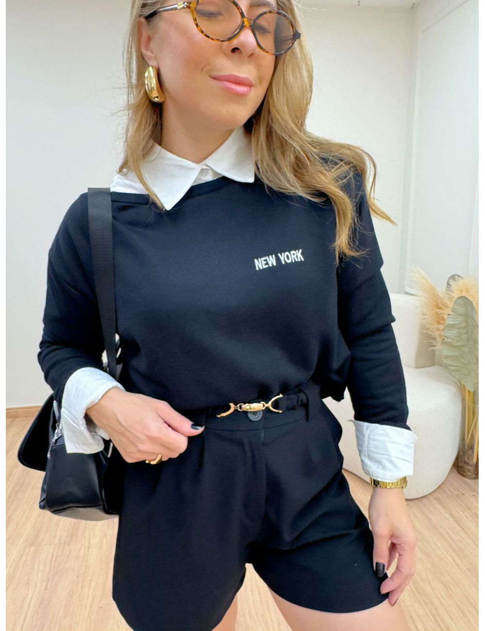 Blusa Moletom Preta - Ana G Store