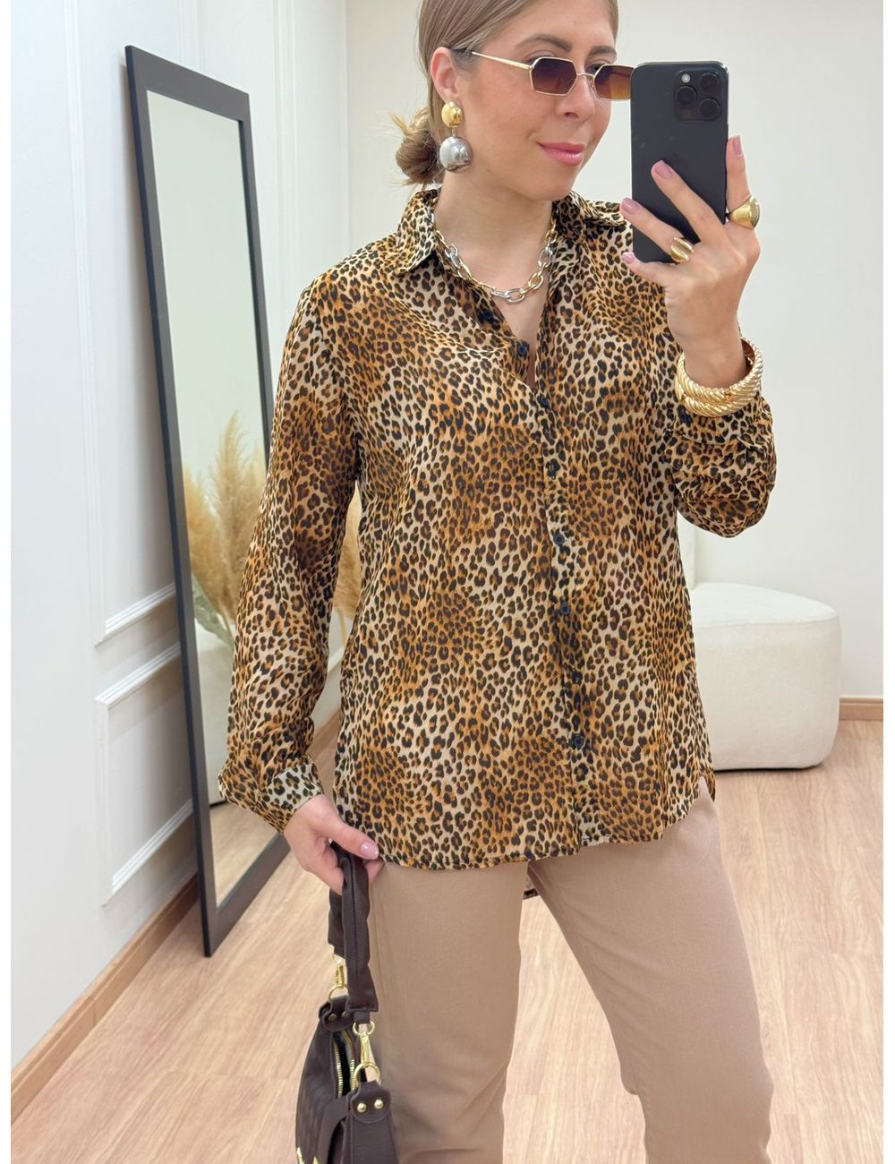 Camisa Animal Print Onça - Ana G Store