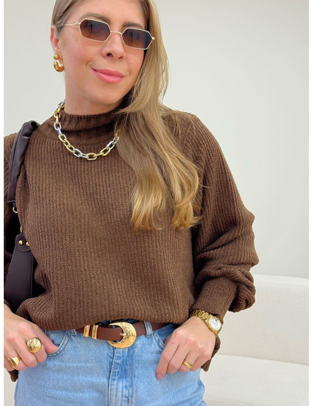 Blusa Penélope Marrom - Ana G Store