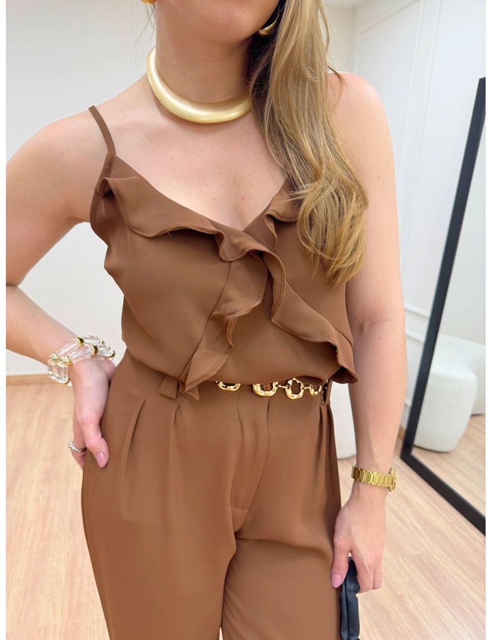 Blusa Anelise Marrom - Ana G Store