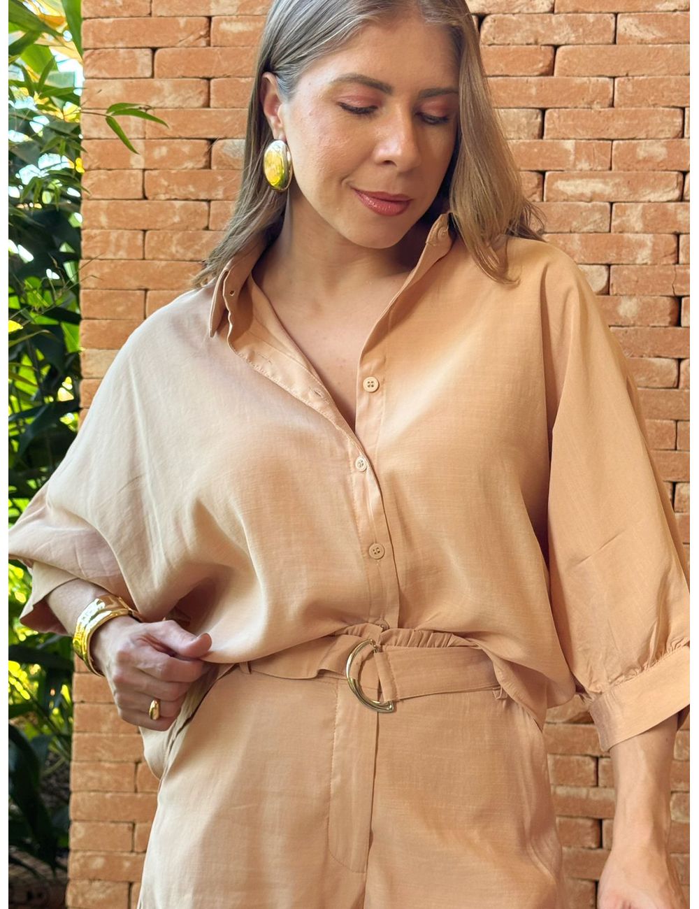Camisa Rivera Nude - Ana G Store