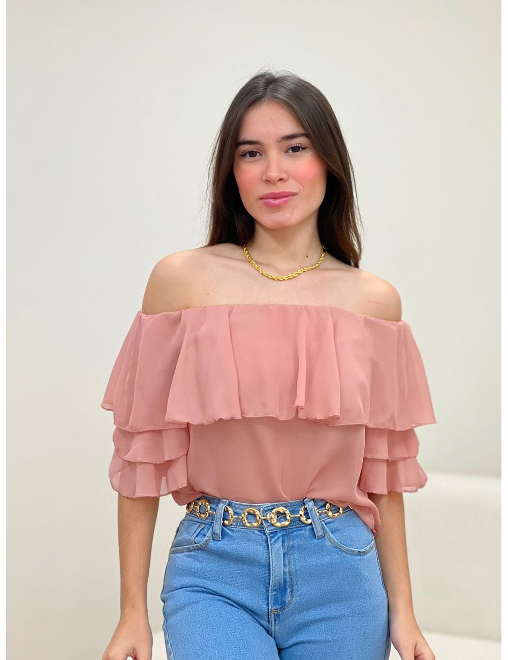 Blusa Ombro A Ombro Rose - Ana G Store