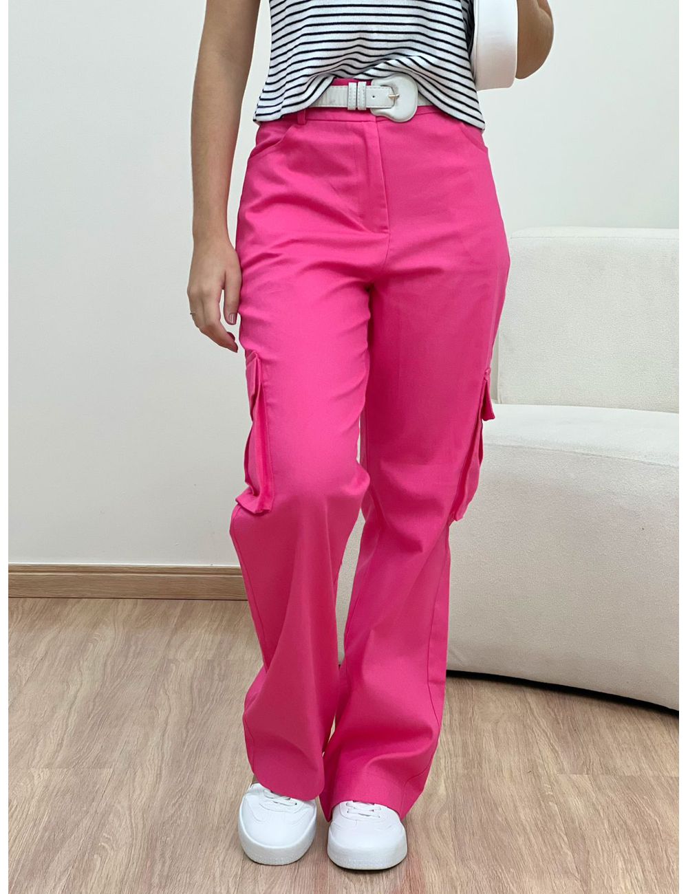 Calça Cargo Rosa - Ana G Store