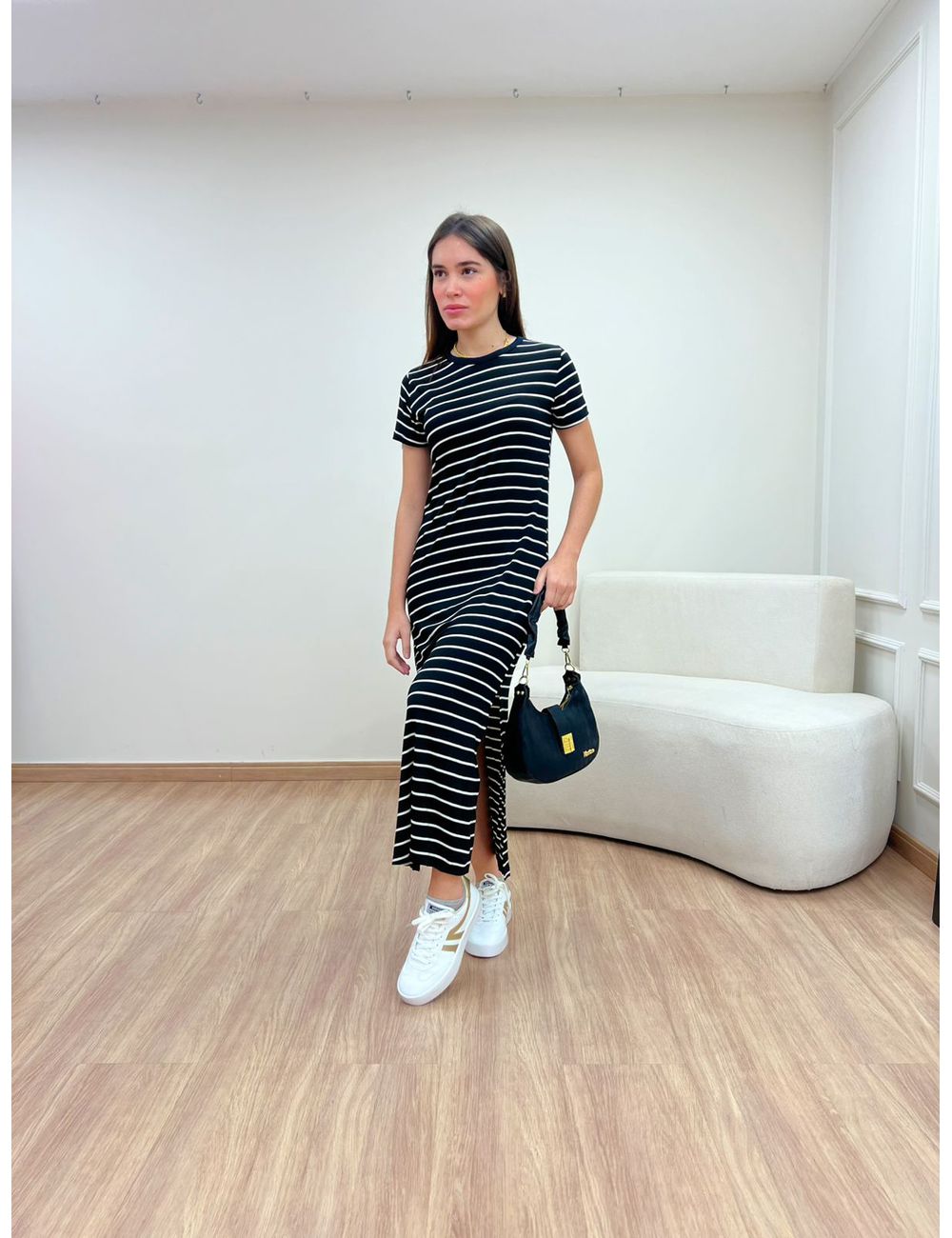 Vestido Malha Listrado - Ana G Store