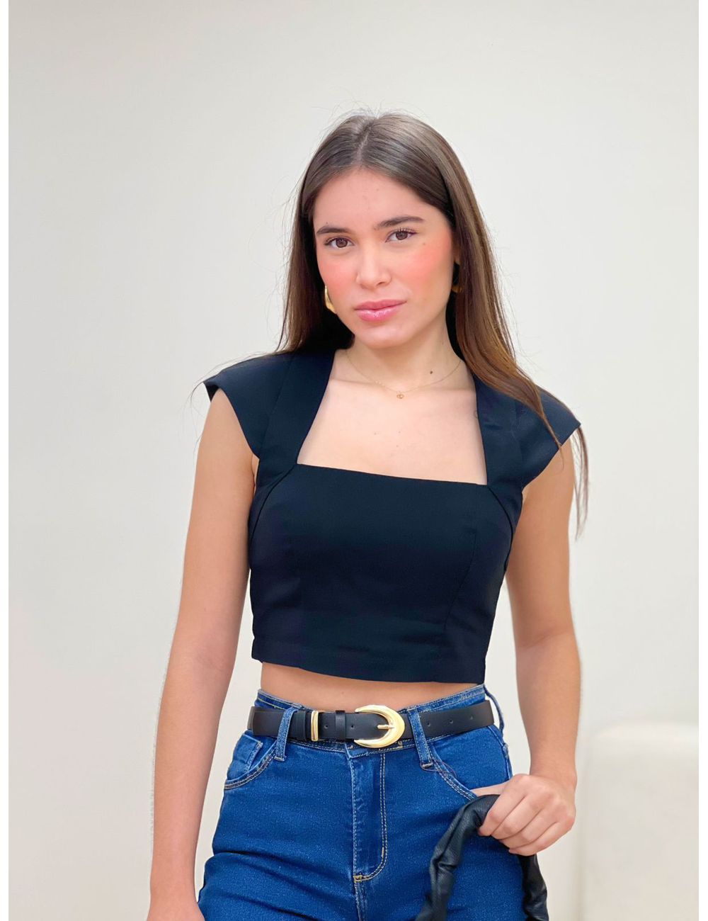 Cropped Linho Preto - Ana G Store