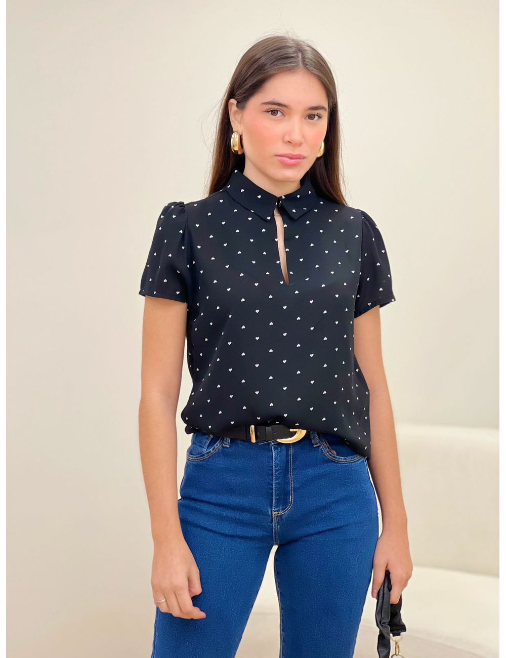 Blusa Coração Preto - Ana G Store