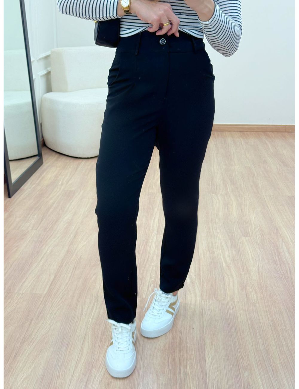 Calça Alfaiataria Reta Preta - Ana G Store