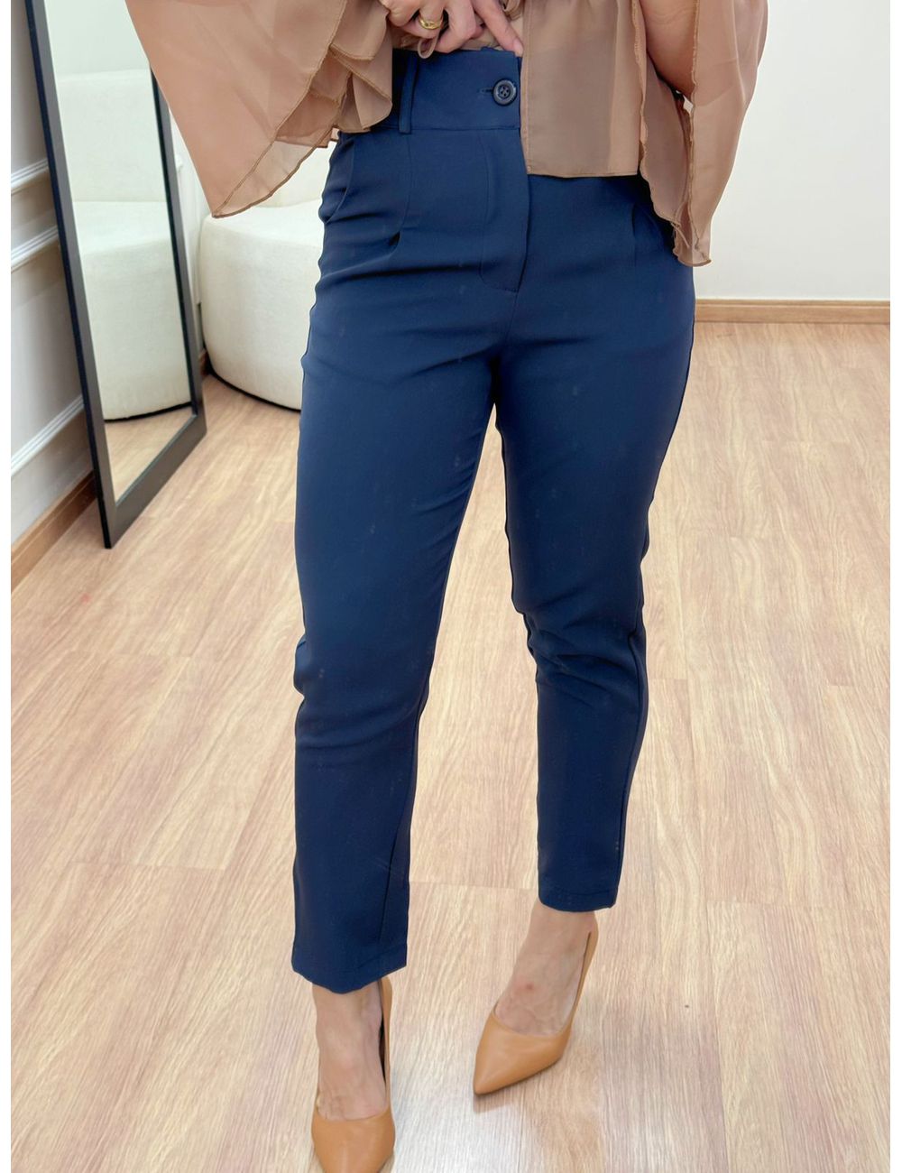 Calça Alfaiataria Reta Azul - Ana G Store