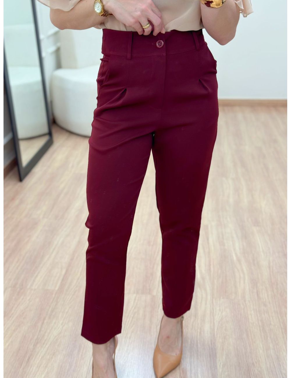 Calça Alfaiataria Reta Marsala - Ana G Store