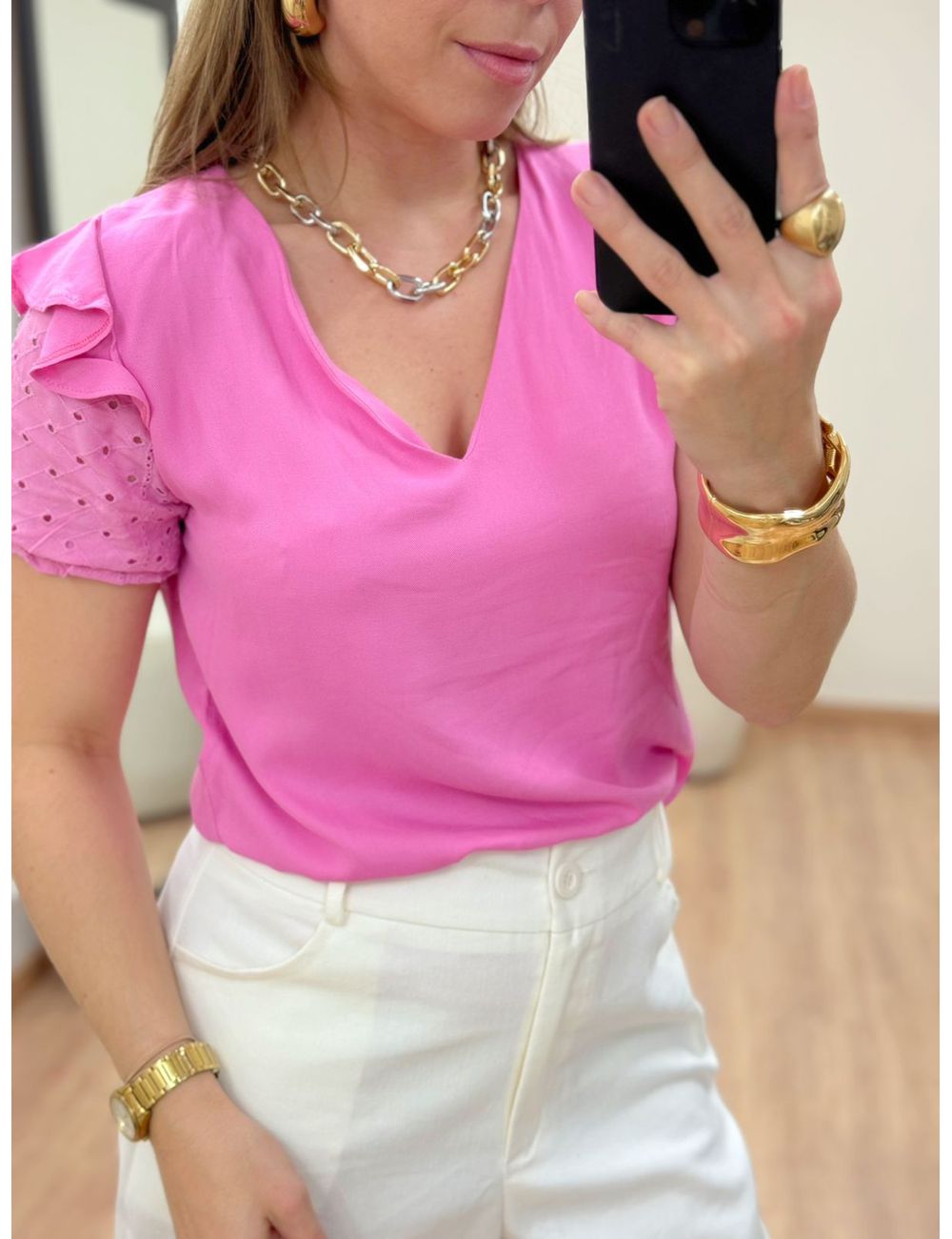 Blusa Aline Rosa - Ana G Store