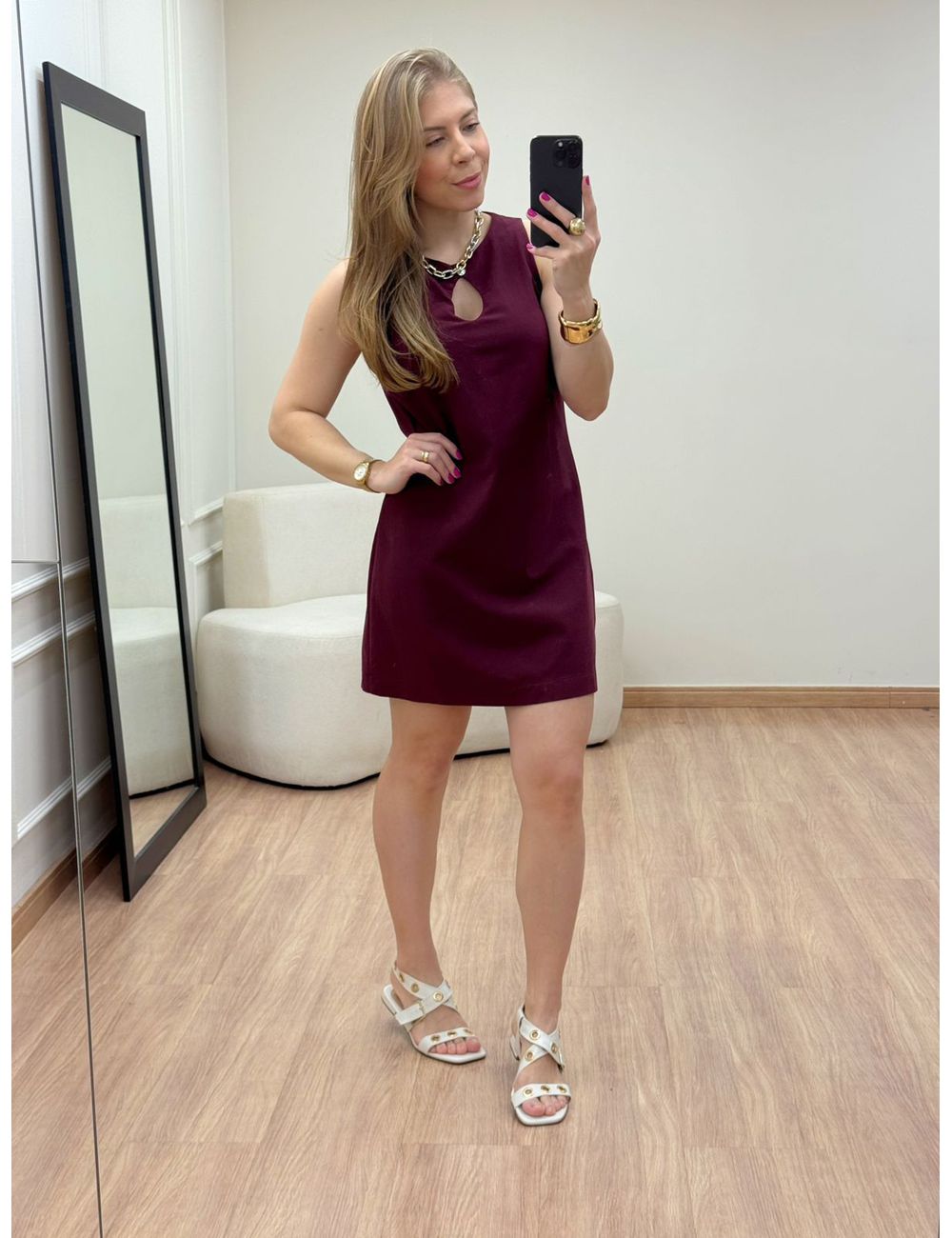 Vestido Ester Vinho - Ana G Store