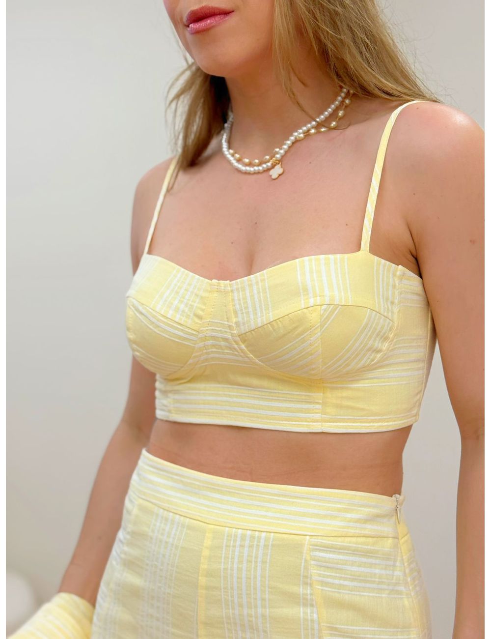 Cropped Eloá Amarelo - Ana G Store