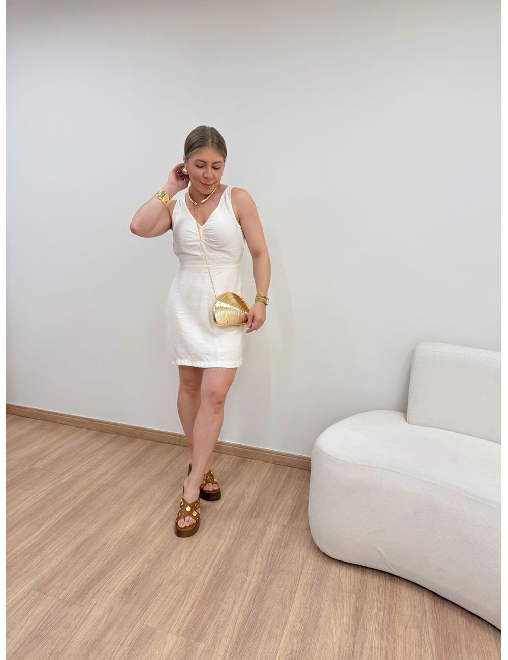 Vestido Brenda Baunilha - Ana G Store