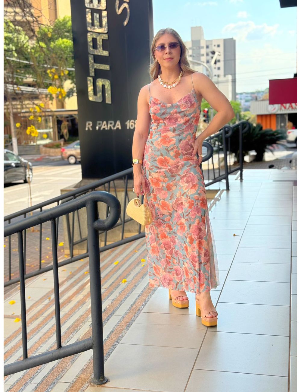 Vestido Tule Floral Azul - Ana G Store