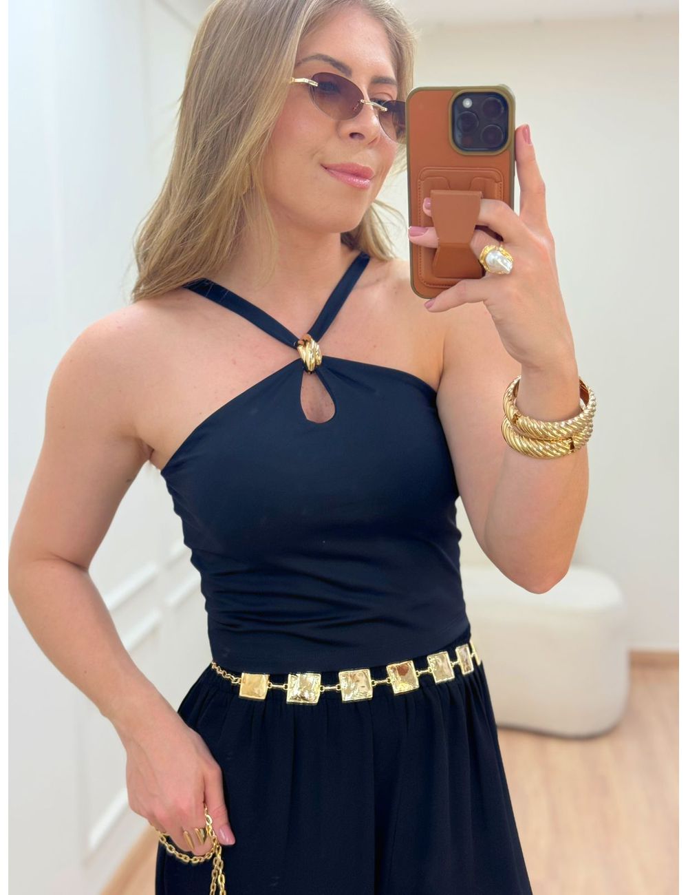 Blusa Poliamida Preta - Ana G Store