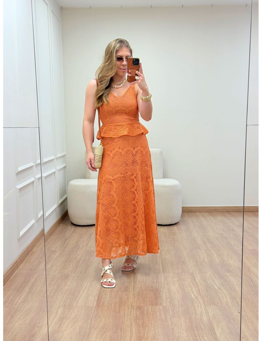 Vestido Camélia Laranja - Ana G Store