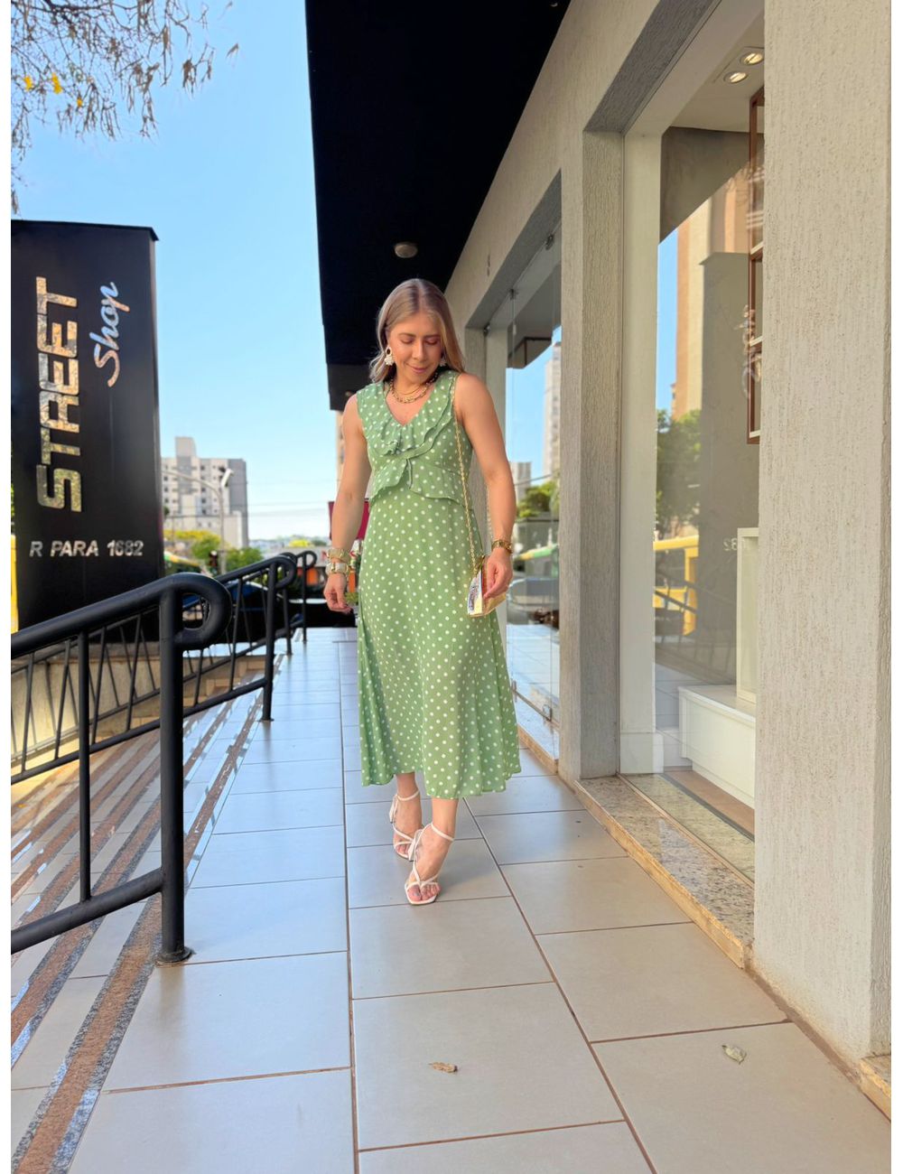 Vestido Poá Verde - Ana G Store