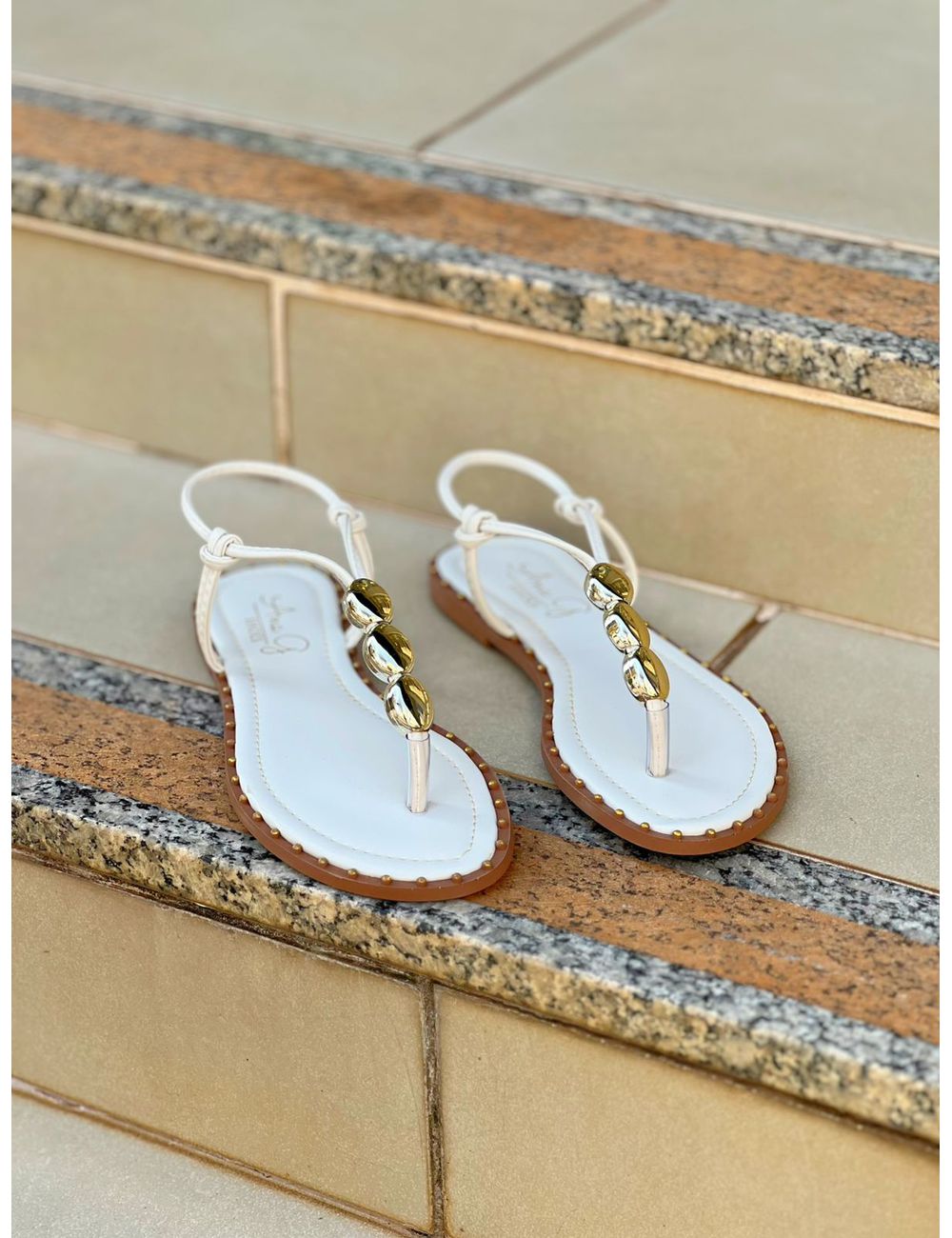 Rasteira Amanda Off White - Ana G Store