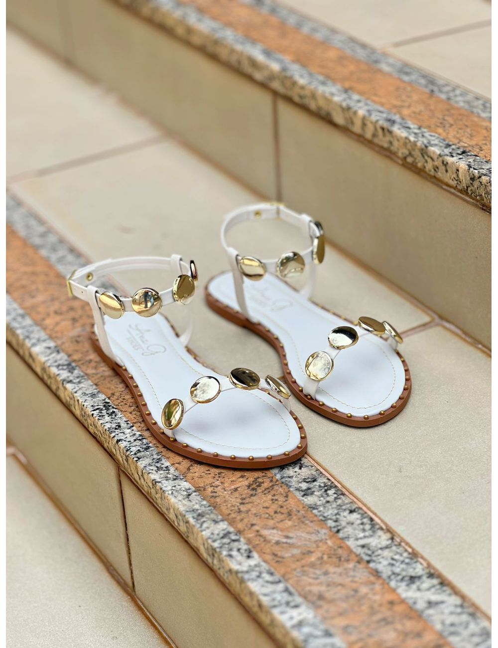 Rasteira Joana Off White - Ana G Store
