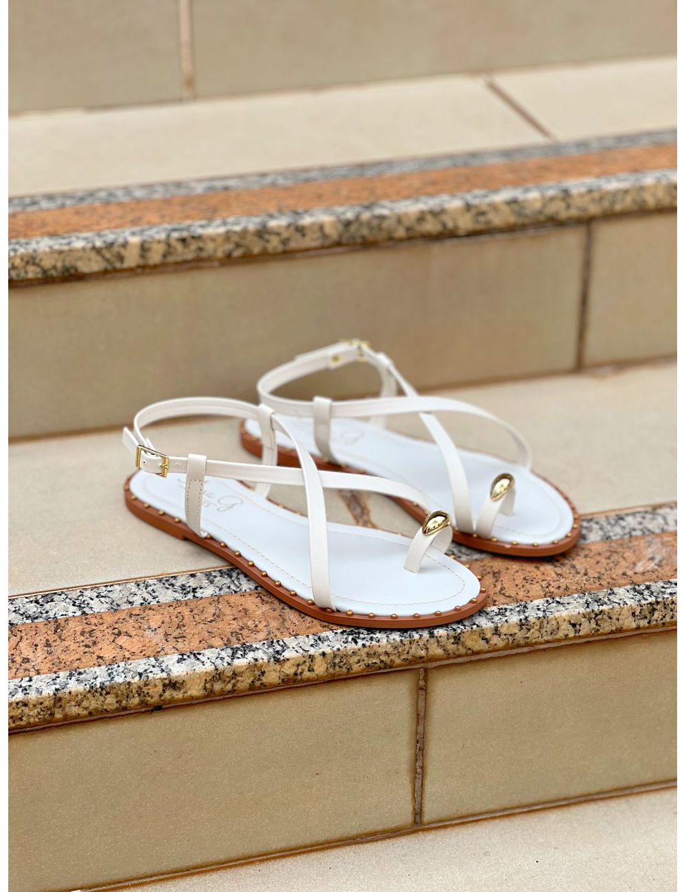 Rasteira Rebeca Off White - Ana G Store