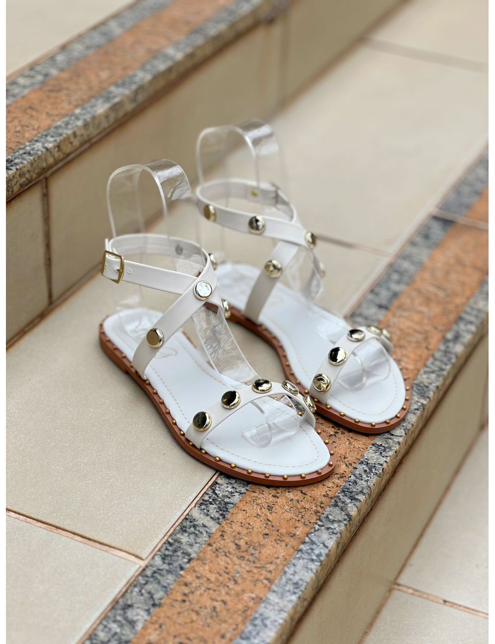 Rasteira Beliz Off White - Ana G Store