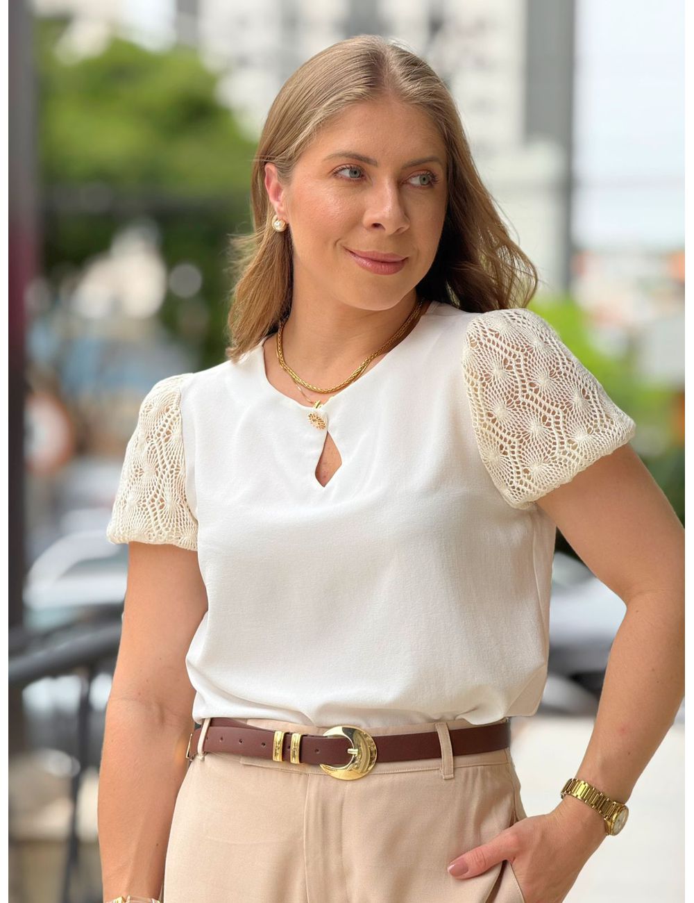 Blusa Adele Branca - Ana G Store