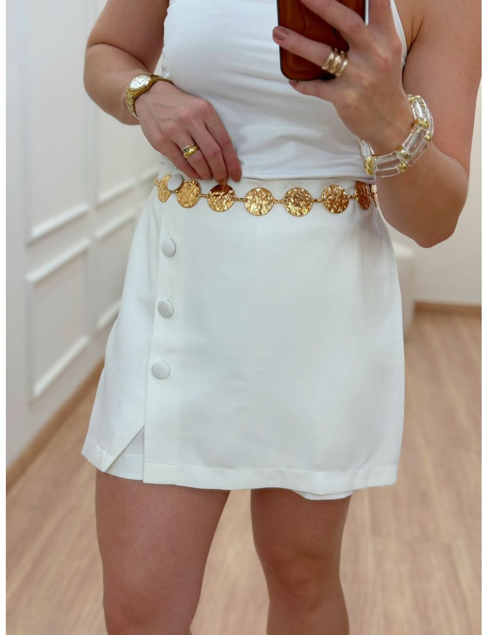 Shorts Saia Atena Branco - Ana G Store