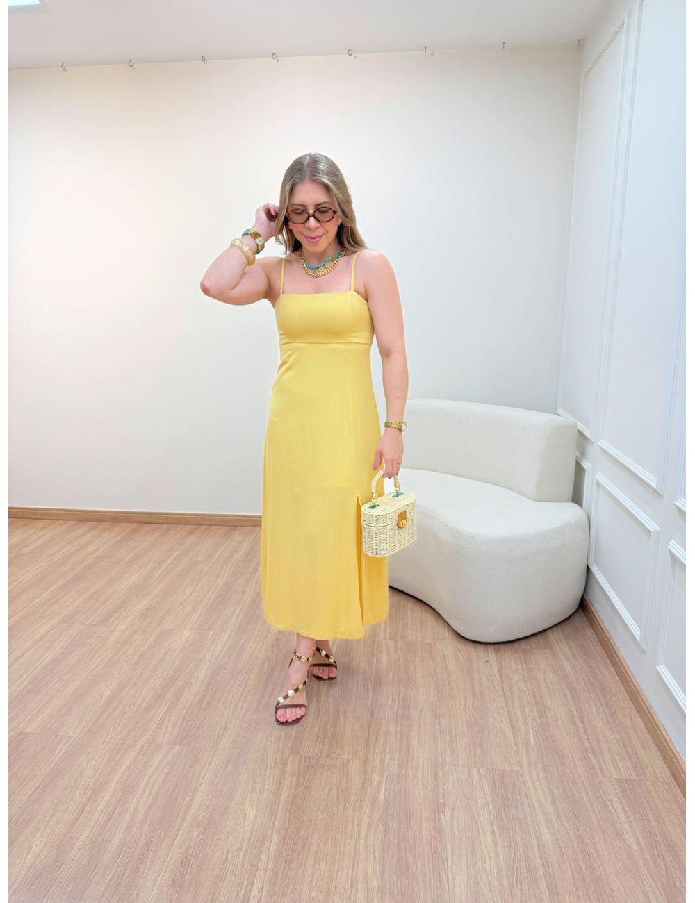 Vestido Maresia Amarelo - Ana G Store