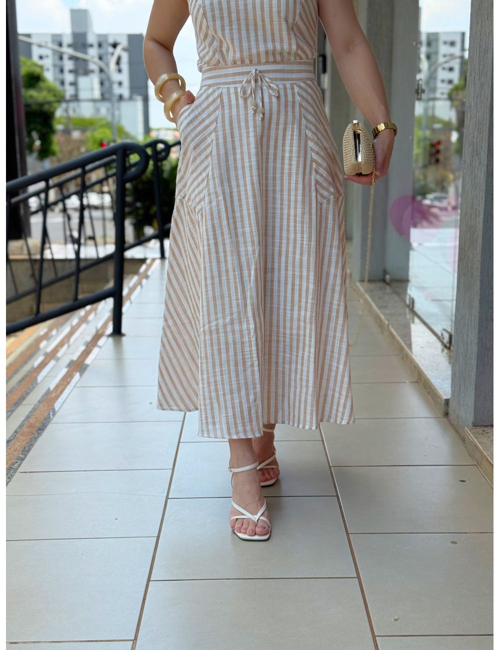 Saia Clarice Bege - Ana G Store