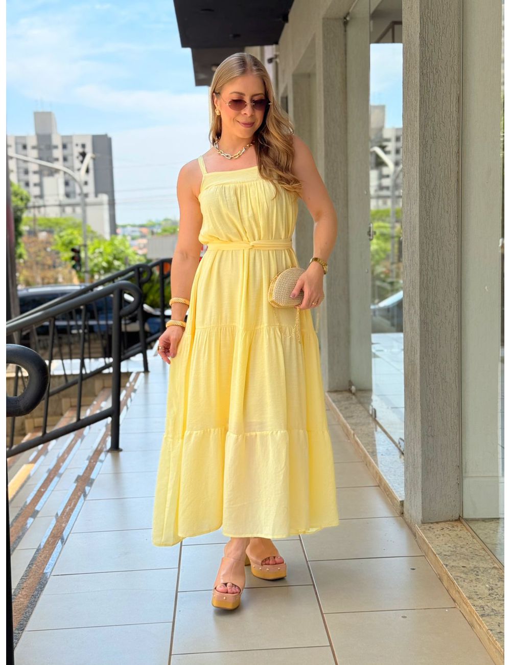 Vestido Alba Amarelo - Ana G Store