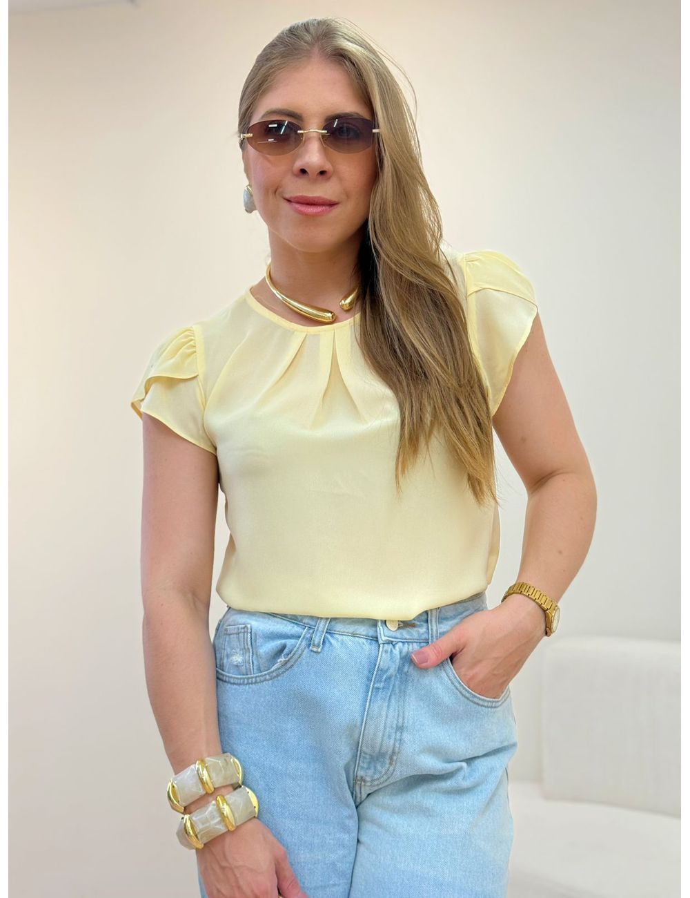 Blusa Lara Amarela - Ana G Store