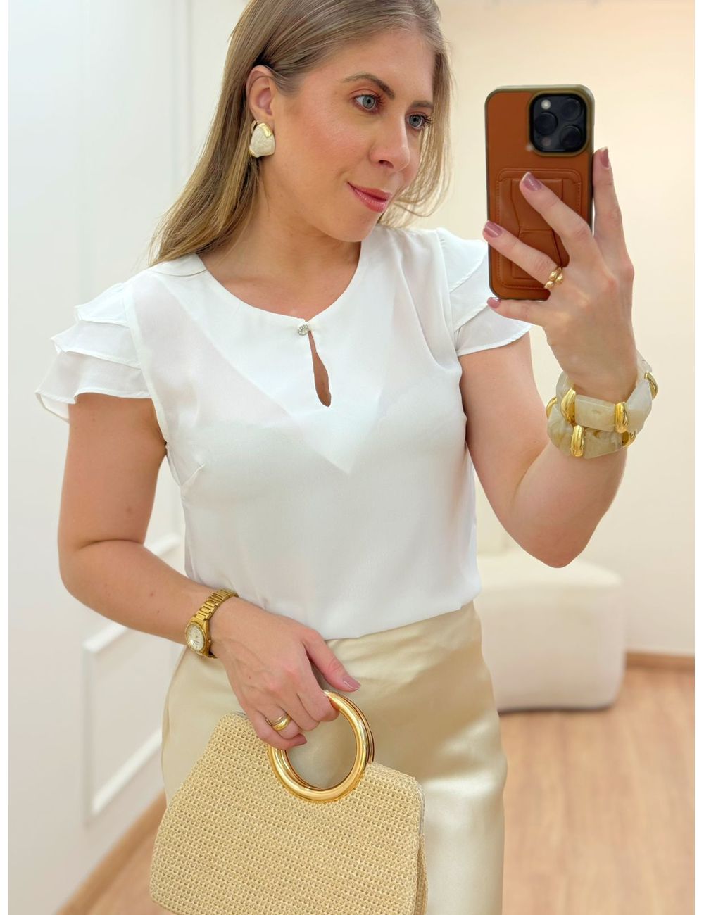 Blusa Joana Branca - Ana G Store
